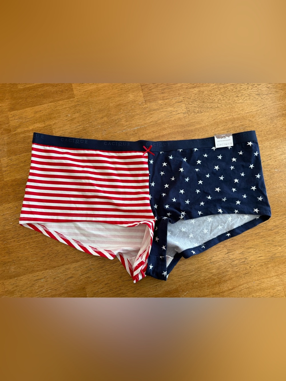 Cacique Red & Navy Star and Stripe Boyshorts